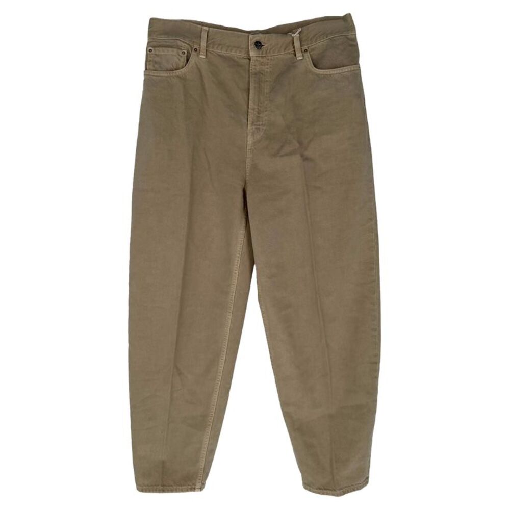 Totême Wide Tapered Jeans in Beige Cotton
